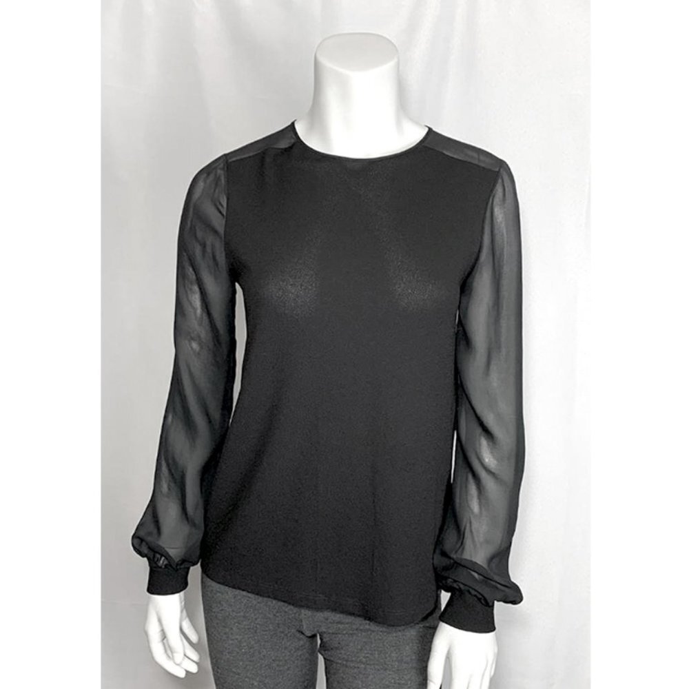 REISS Miranda Sheer Sleeve Top - Picture 3 of 9